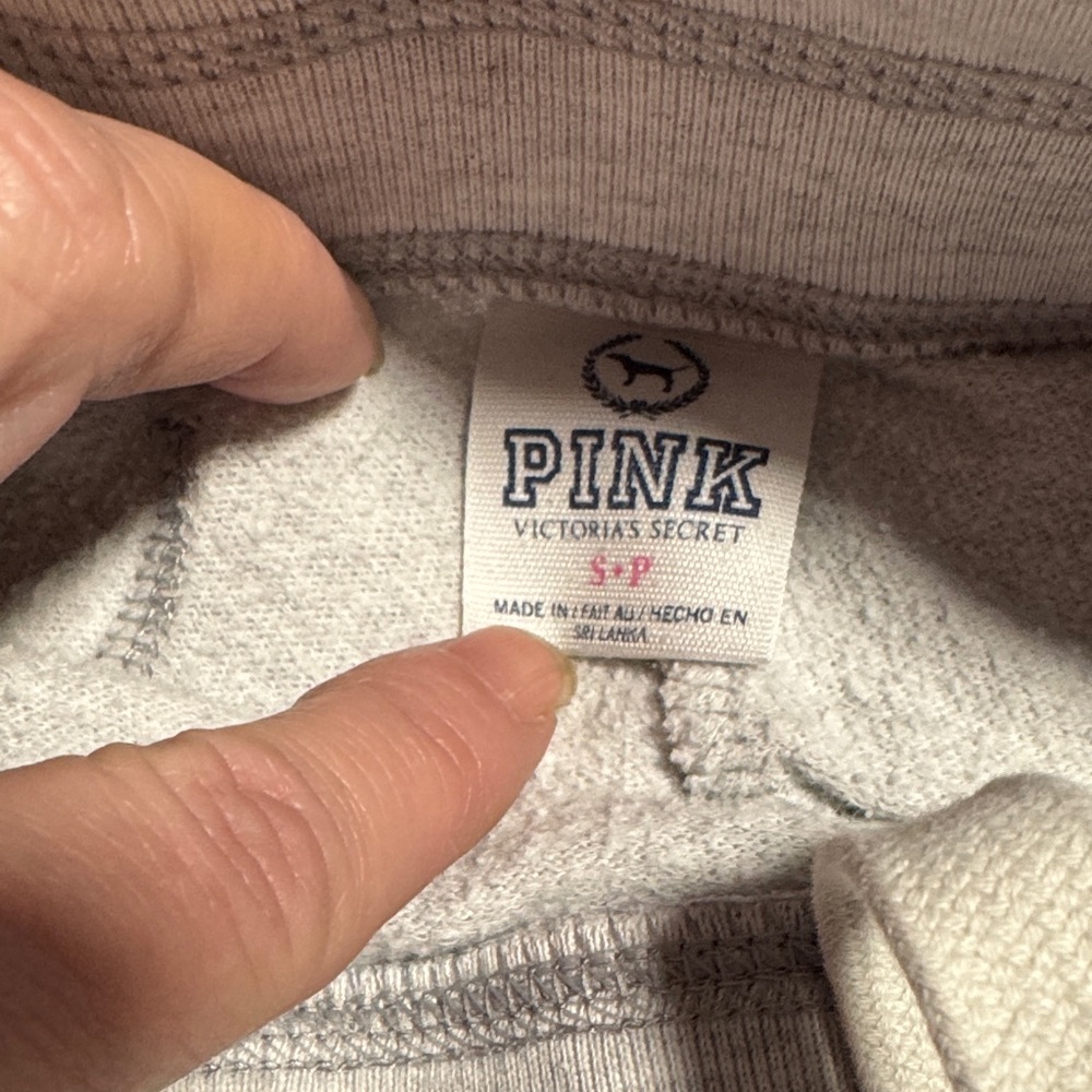 PINK Victoria's Secret Light Gray Joggers with Pink Lettering - Picture 4 of 4